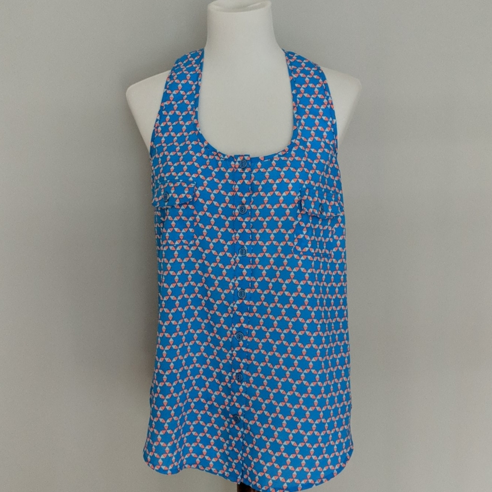 Blue flowy tank top